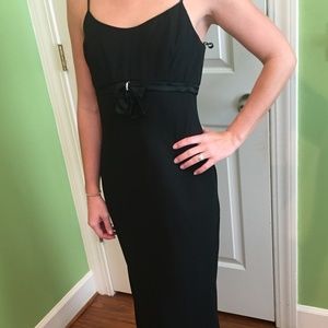 Black Satin Full length evening dress